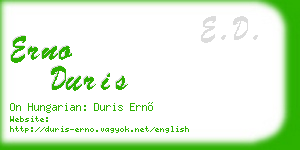 erno duris business card